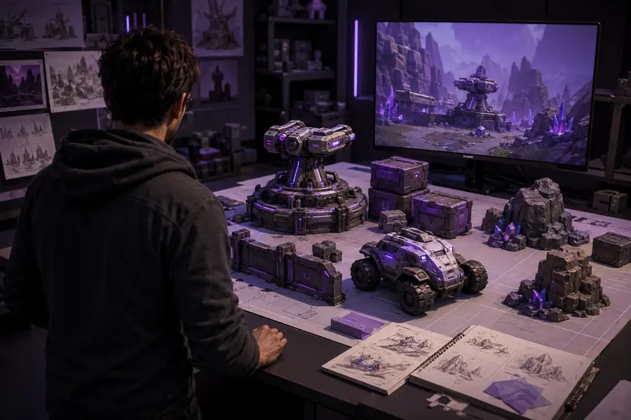 Hyper3D-Workflow zur Erstellung eines Assets für die Spieleentwicklung anhand einer visuellen Referenz