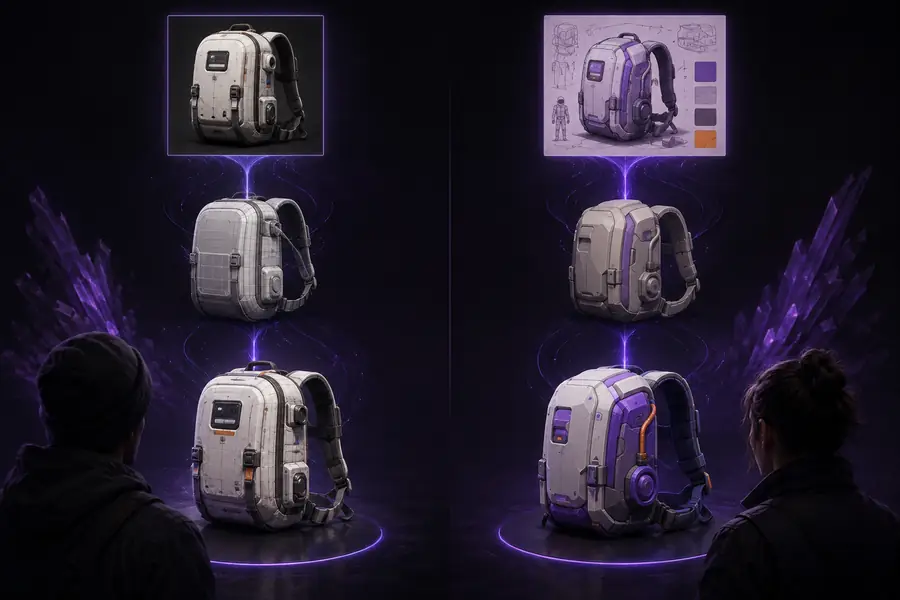 Refined 3D asset comparison visual